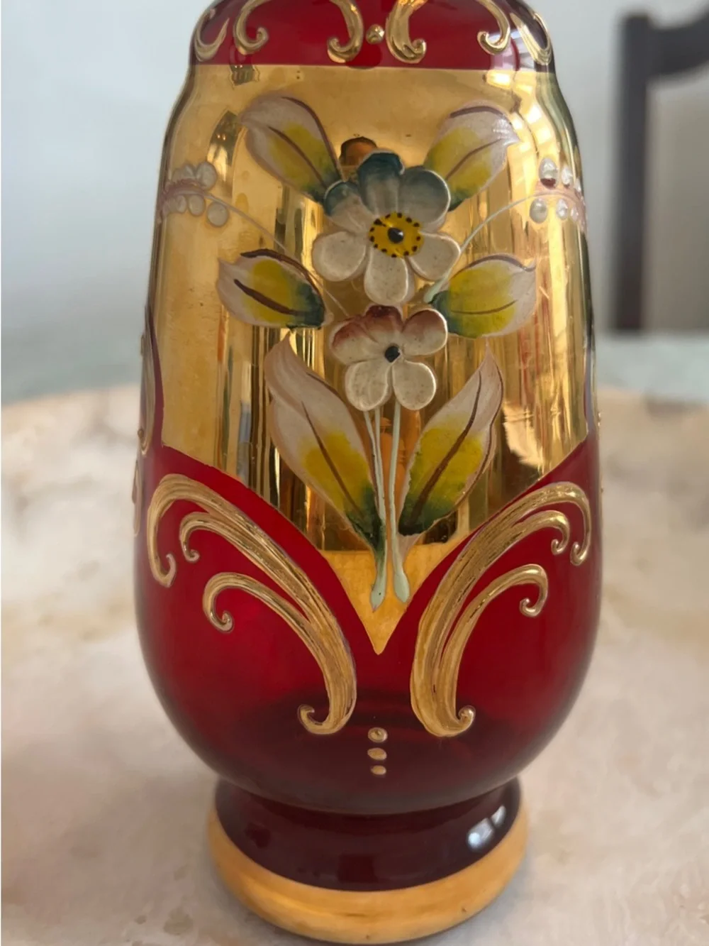 Vintage Italian Red Murano Glass Decanter - Picture 2 of 8